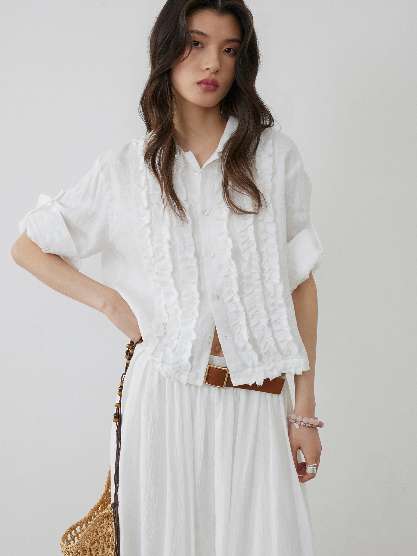 KEARA Linen Short Sleeve Shirt Women Summer Vintage Washed Frayed Hem Rollable Sleeve Seven-Quarter Length Breathable Comfort...
KEARA Linen Short Sleeve Shirt Women Summer Vintage Washed Frayed Hem Rollable Sleeve Seven-Quarter Length Breathable Comfort...