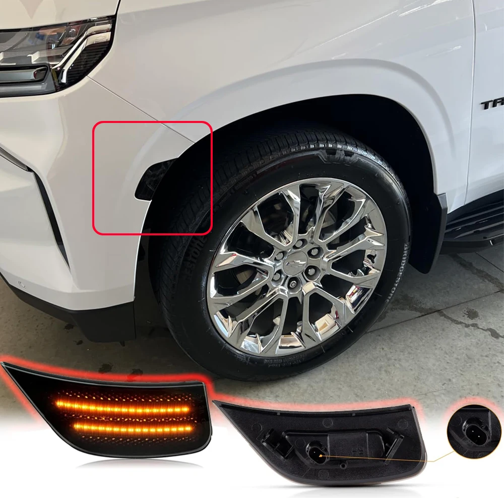 Smoked Lens Front Fender LED Side Marker Light for Chevrolet Suburban Tahoe GMC Yukon Denali Cadillac Escalade ESV 2021-2023
Smoked Lens Front Fender LED Side Marker Light for Chevrolet Suburban Tahoe GMC Yukon Denali Cadillac Escalade ESV 2021-2023