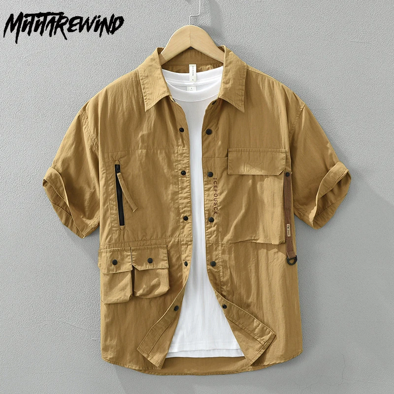 Japanese Style Cargo Short Sleeve Shirts for Men Summer Streetwear Men Fashion Top Loose Multi-pockets Shirt Youth Causal Shirt
Japanese Style Cargo Short Sleeve Shirts for Men Summer Streetwear Men Fashion Top Loose Multi-pockets Shirt Youth Causal Shirt