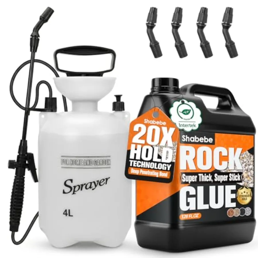 Rock Glue, 1 Gallon Mulch Bond for Landscaping with Sprayer, Ultra-Stick Mulch and Gravel Binder, Non-Toxic Pea Gravel Stabiliz
Rock Glue, 1 Gallon Mulch Bond for Landscaping with Sprayer, Ultra-Stick Mulch and Gravel Binder, Non-Toxic Pea Gravel Stabiliz