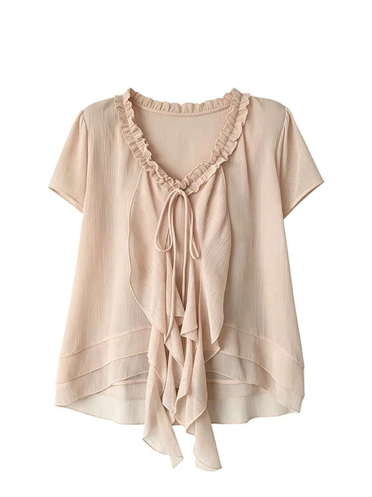 Summer New Style Casual Short Sleeve Shirt Women's plus Size Fashionable Versatile Leisure Top Small Fragrance Style
Summer New Style Casual Short Sleeve Shirt Women's plus Size Fashionable Versatile Leisure Top Small Fragrance Style