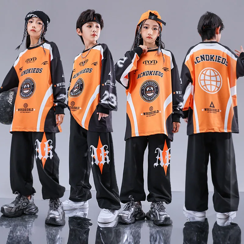 Kid Cool Hip Hop Clothing Orange Black Print Sweatshirt Casual Street Sweat Jogger pants for Girl Boy Jazz Dance Costume Clothes
Kid Cool Hip Hop Clothing Orange Black Print Sweatshirt Casual Street Sweat Jogger pants for Girl Boy Jazz Dance Costume Clothes