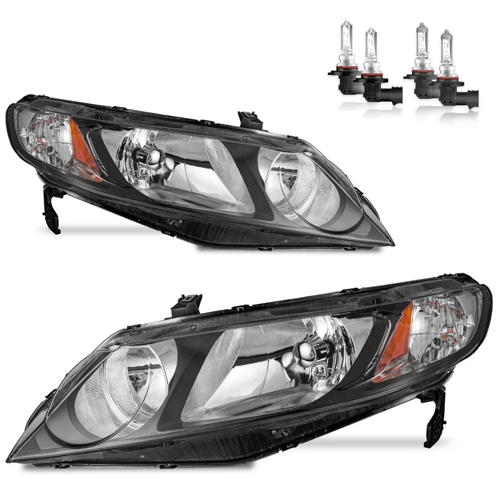Pair Headlights For 2006-2011 Honda Civic Sedan 4Dr Black Headlamps with Bulbs
Pair Headlights For 2006-2011 Honda Civic Sedan 4Dr Black Headlamps with Bulbs