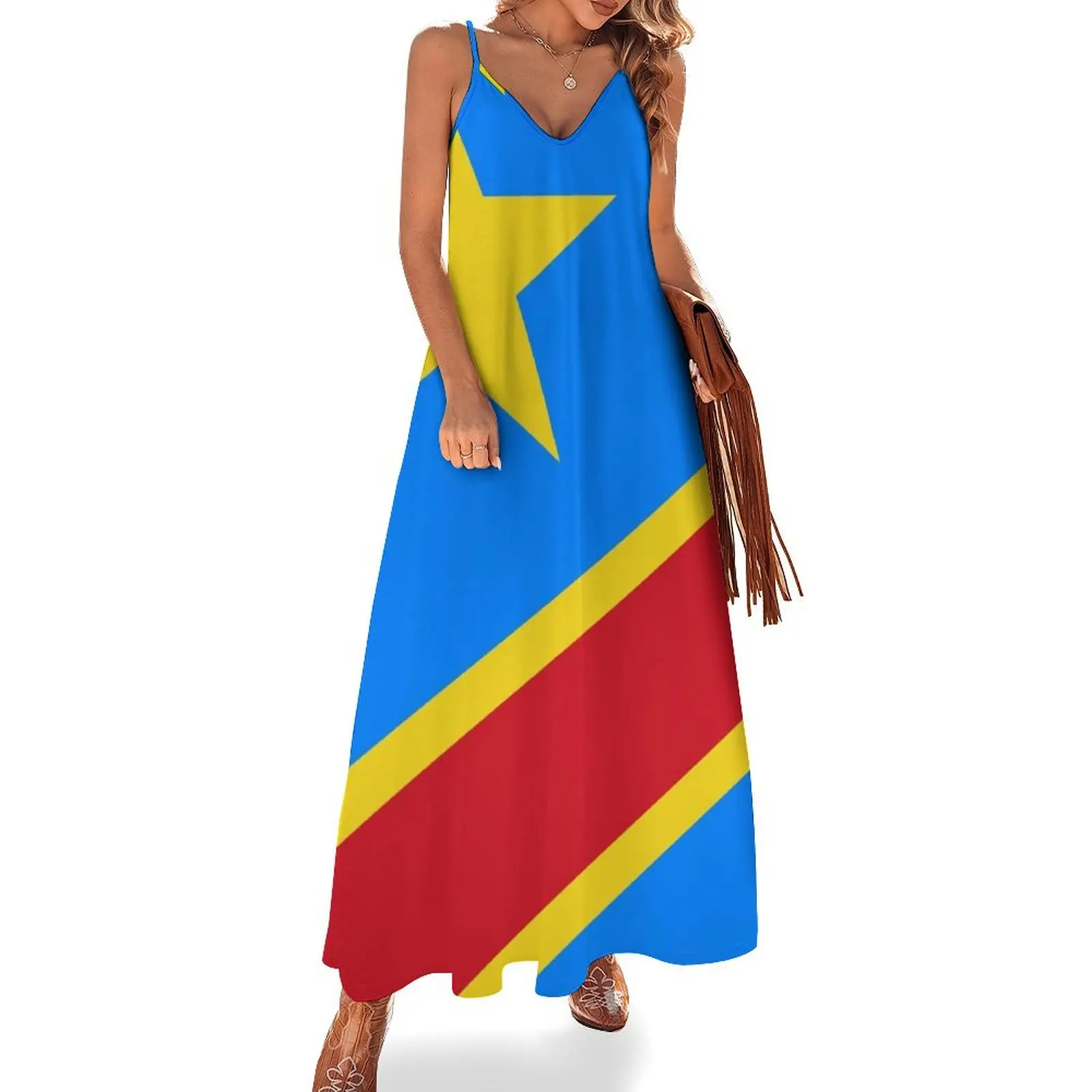 Flag of the Democratic Republic of Congo (past Zaire) Sleeveless Dress Summer skirt dresses for womens Dress
Flag of the Democratic Republic of Congo (past Zaire) Sleeveless Dress Summer skirt dresses for womens Dress