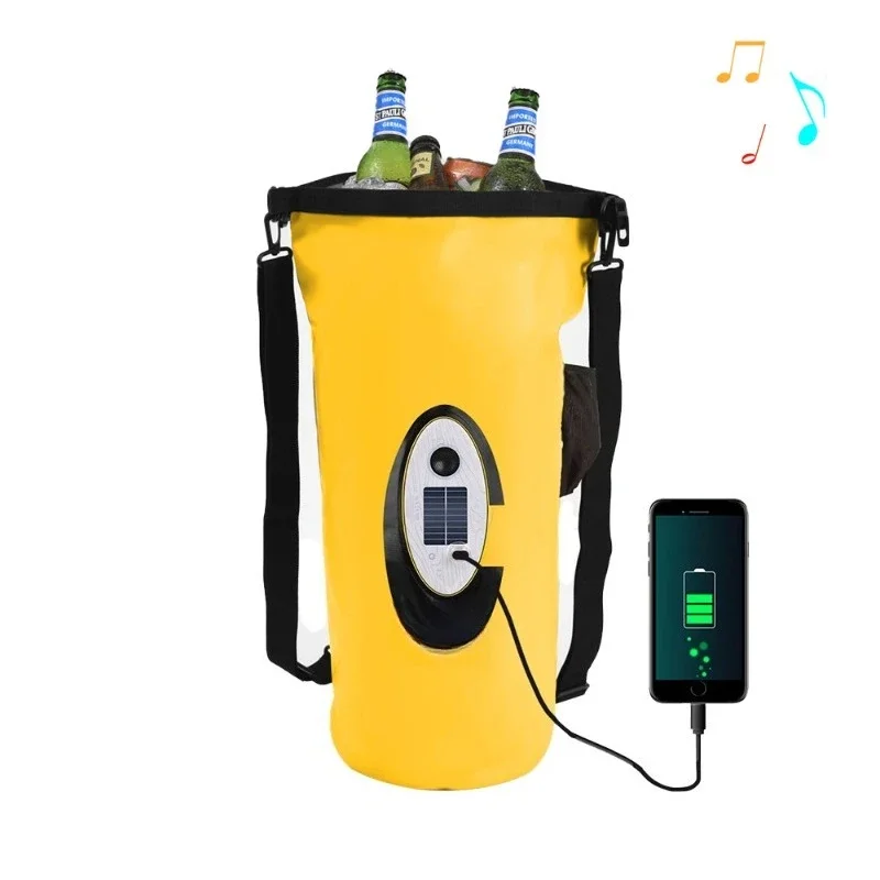 Beach waterproof bag, swimming and rafting solar audio waterproof bucket bag.
Beach waterproof bag, swimming and rafting solar audio waterproof bucket bag.