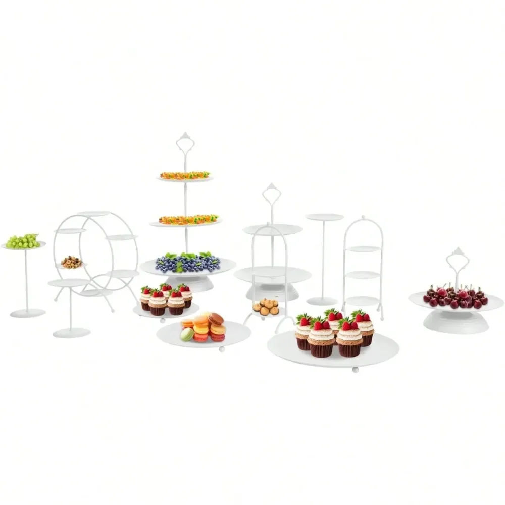 Cake Stand Set With 12 Different Sizes, Round Dessert Display Fruits Snack Holder, Tiered Dessert Serving Tray, Metal Cupcake To
Cake Stand Set With 12 Different Sizes, Round Dessert Display Fruits Snack Holder, Tiered Dessert Serving Tray, Metal Cupcake To