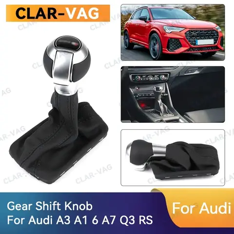 DSG Leather Automatic Gear Shift Knob Shift Lever Handle Head For Audi A6 C7 A3 8V A7 A1 Q2 Q3 S3 S5 S6 S7 RS 3 4 6 7 SQ5