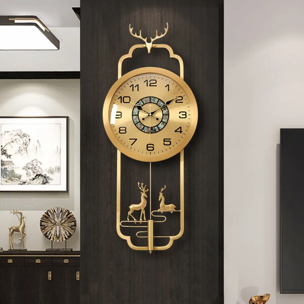 New Chinese style brass wall clock, home light luxury watch, wall hanging, living room decoration, wall clock, lobby, entrance,
New Chinese style brass wall clock, home light luxury watch, wall hanging, living room decoration, wall clock, lobby, entrance,