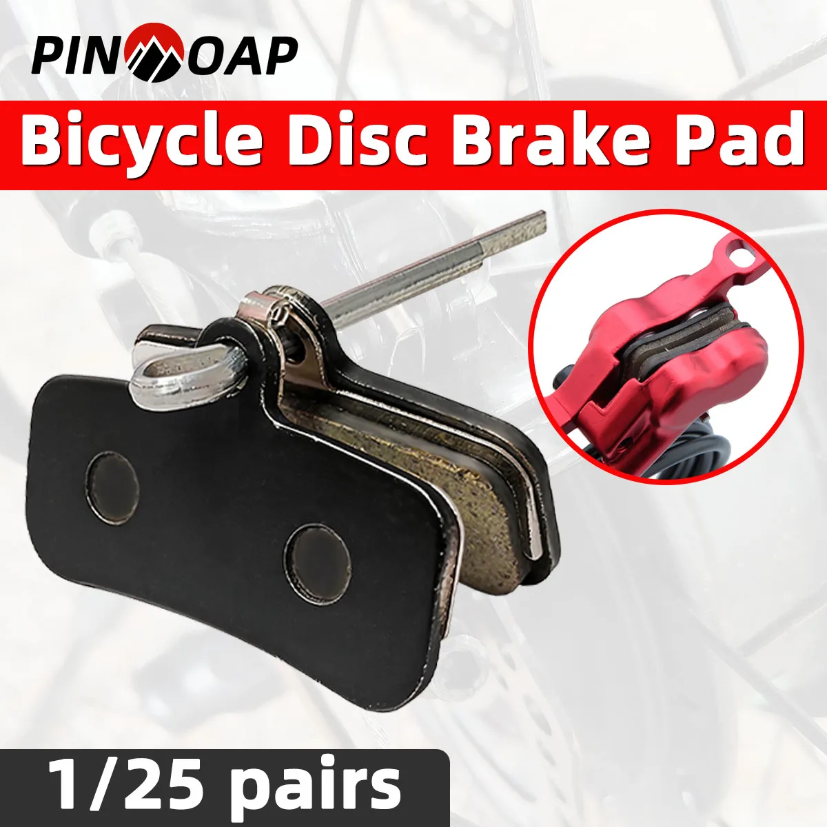 PINMOAP 1/25 Pairs Bicycle Brake Pads Semi Metal Disc Brake Pads Low-Noise Wear-Resistant Outdoor Riding Brake Replacement Parts
PINMOAP 1/25 Pairs Bicycle Brake Pads Semi Metal Disc Brake Pads Low-Noise Wear-Resistant Outdoor Riding Brake Replacement Parts