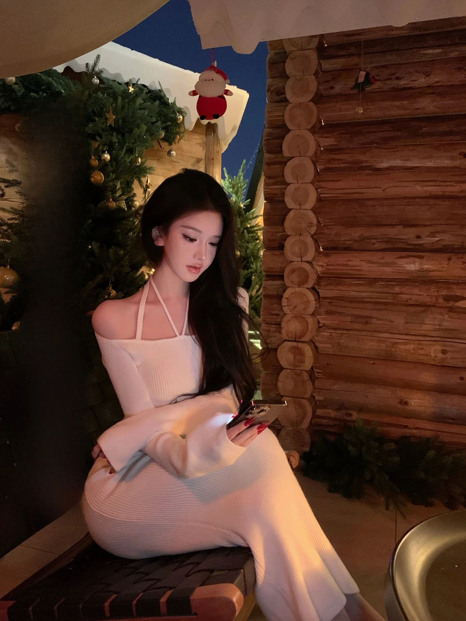 Slim Fit Knitted Dress JAYKY YANG Visual Focus Hanging Neck Waist Cinched Drapey Versatile Bodycon Dress Casual Style Long Sl...
Slim Fit Knitted Dress JAYKY YANG Visual Focus Hanging Neck Waist Cinched Drapey Versatile Bodycon Dress Casual Style Long Sl...