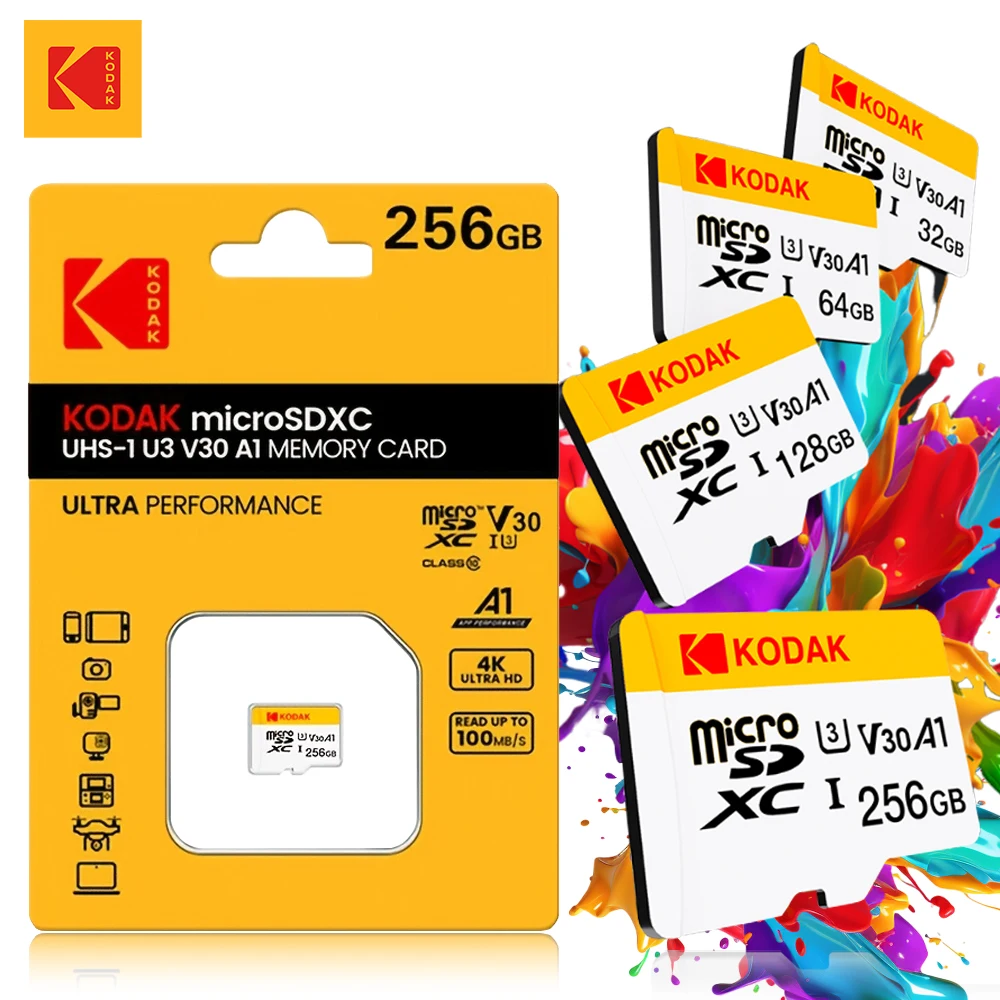 KODAK Mini Memory SD Card 256GB 128GB 64GB 32GB U3 V30 4K Full HD Micro TF Memory Flash Card for Phone/Computer/Camera
KODAK Mini Memory SD Card 256GB 128GB 64GB 32GB U3 V30 4K Full HD Micro TF Memory Flash Card for Phone/Computer/Camera