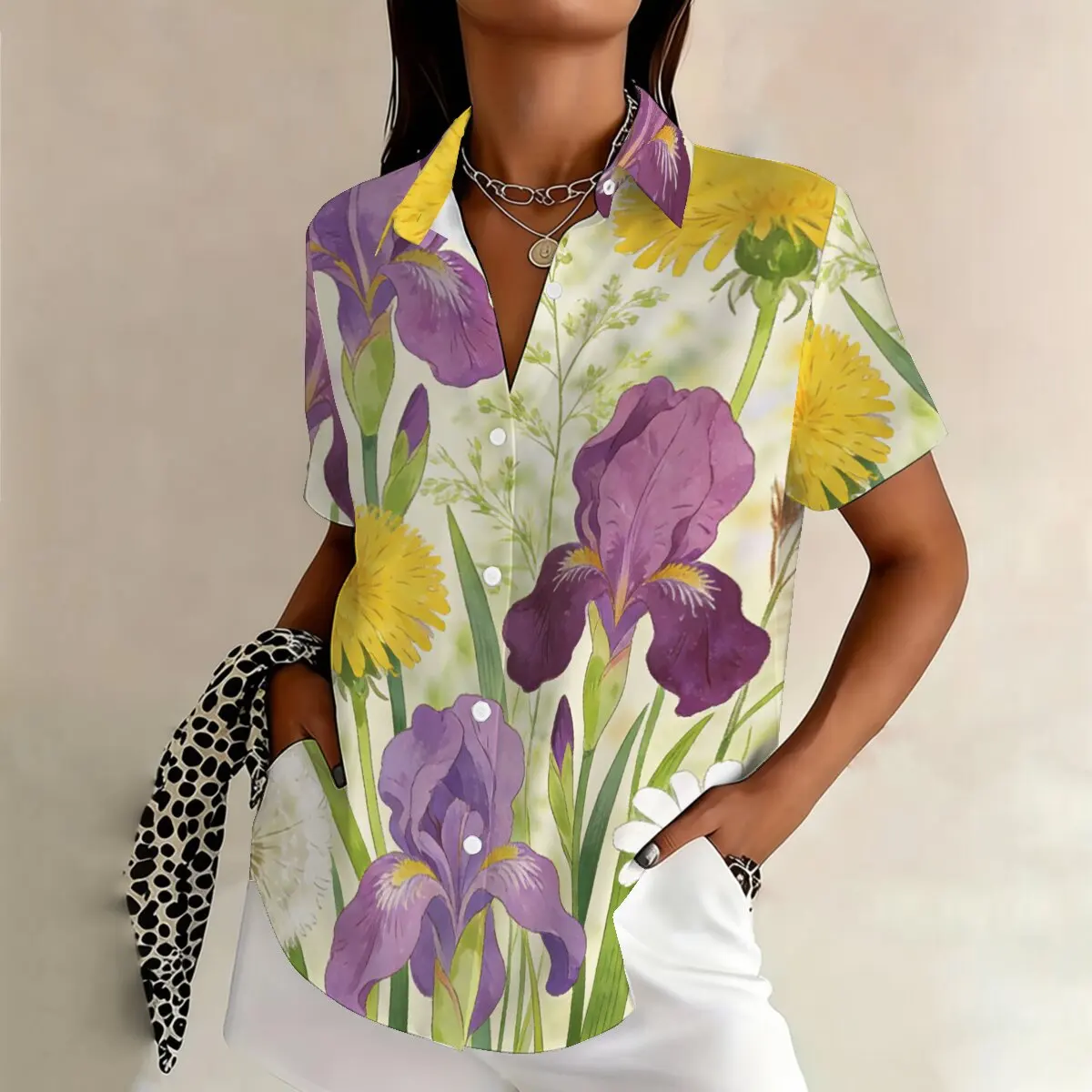 Women's Plus Size Summer Lapel Shirt with Vintage Floral Print, Elegant & Stylish, Perfect for Social Events & Street Dating
Women's Plus Size Summer Lapel Shirt with Vintage Floral Print, Elegant & Stylish, Perfect for Social Events & Street Dating