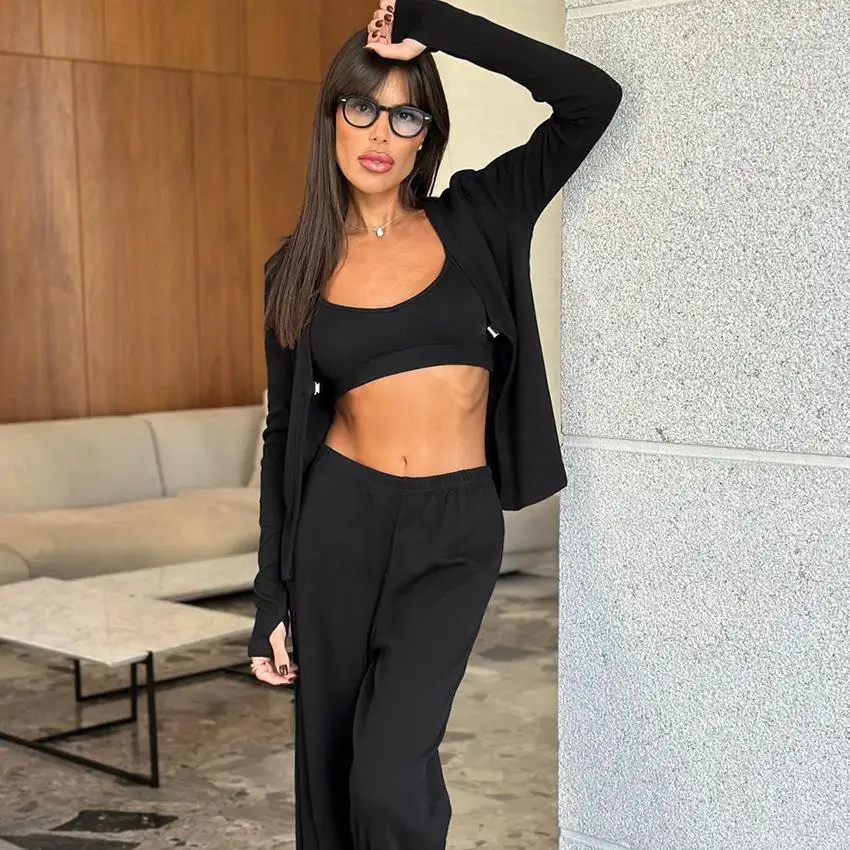 Faionable Tee Piece Spwear Set Long Pants Home Suit Youth Outerwear V-Ne Long Sve Pure Color Comfortable Home Clo...
Faionable Tee Piece Spwear Set Long Pants Home Suit Youth Outerwear V-Ne Long Sve Pure Color Comfortable Home Clo...