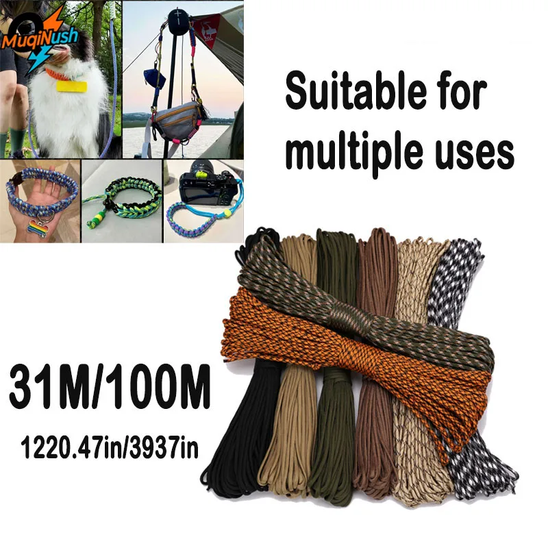 MuqiNush 4mm 7-Layer Nylon Rope 31M/1100M Multi-Purpose For Camping Picnics DIY Dog Ropes Equipment Durable Smooth Surface
MuqiNush 4mm 7-Layer Nylon Rope 31M/1100M Multi-Purpose For Camping Picnics DIY Dog Ropes Equipment Durable Smooth Surface