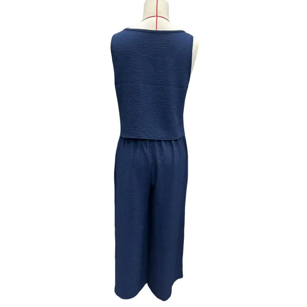 Lightweight Women Clothing Summer Two-piece Set for Women Crop Cami Top with Wide Leg Pants Lounge Matching Outfit with Pockets
Lightweight Women Clothing Summer Two-piece Set for Women Crop Cami Top with Wide Leg Pants Lounge Matching Outfit with Pockets