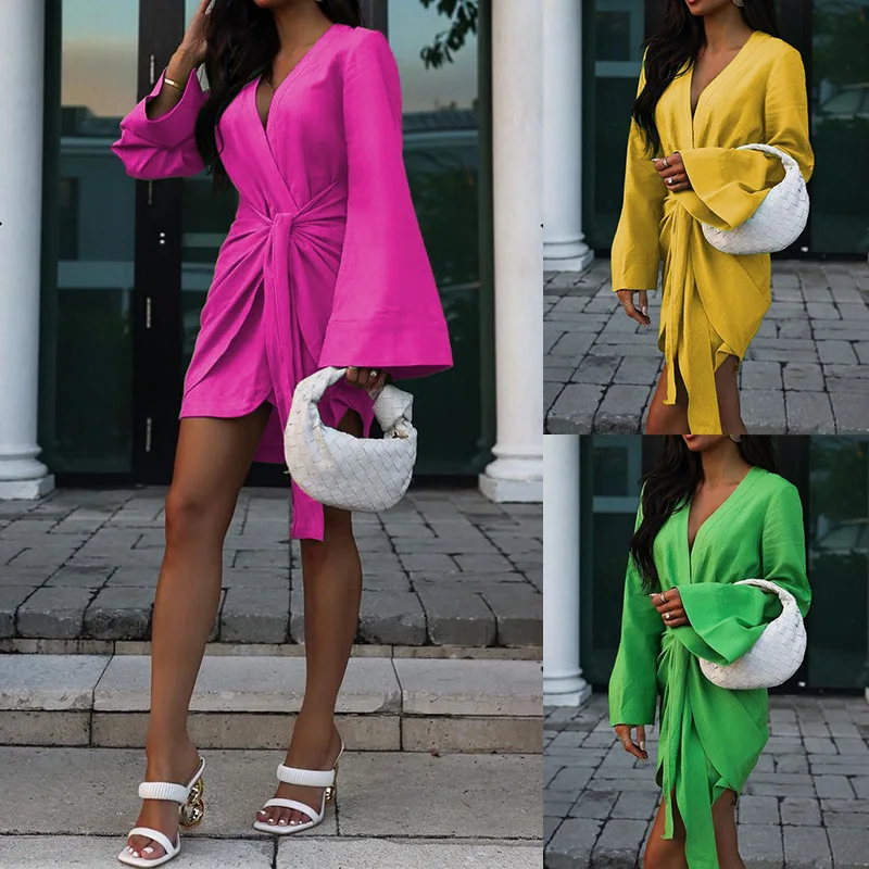 FD1274 2024 Spring New Women's Fashion And Elegance Loose Long Sleeved V-Neck Lace Up Dress
FD1274 2024 Spring New Women's Fashion And Elegance Loose Long Sleeved V-Neck Lace Up Dress