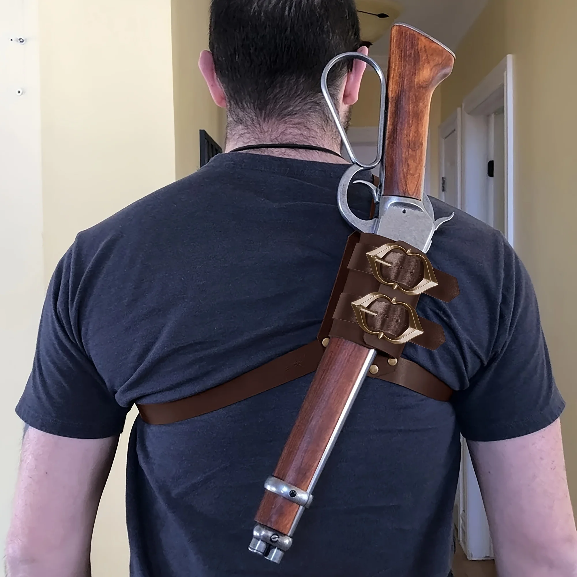Vintage Western Cowboy Shoulder Holster - Premium Faux Leather, Rivet Accents, Symmetrical Buckle, Perfect for Halloween Cosplay
Vintage Western Cowboy Shoulder Holster - Premium Faux Leather, Rivet Accents, Symmetrical Buckle, Perfect for Halloween Cosplay