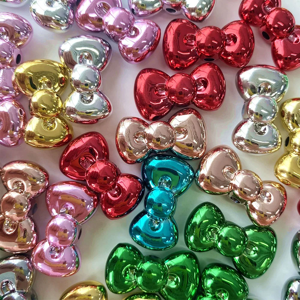 10Pcs Acrylic Beads Bright Ribbon Knot Tie Bow Colorful Loose Spacer Beads For Jewelry Making DIY Necklace Bracelets 15x26mm
10Pcs Acrylic Beads Bright Ribbon Knot Tie Bow Colorful Loose Spacer Beads For Jewelry Making DIY Necklace Bracelets 15x26mm