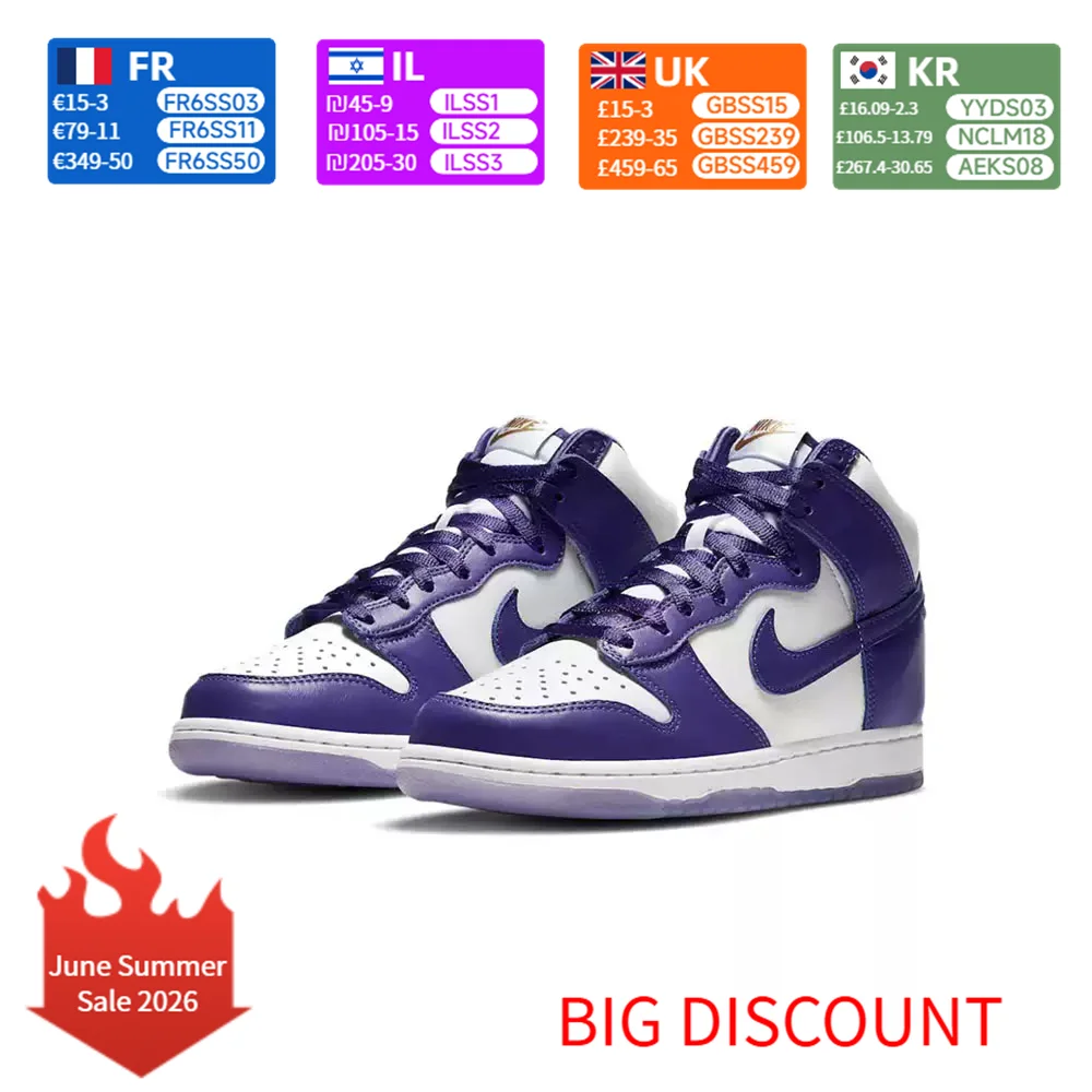 Nike Dunk SB Dunk High Women's Skate Shoes High Top Design Durable Support Comfort Cushioned Streetwear Sneakers DC5382-100
Nike Dunk SB Dunk High Women's Skate Shoes High Top Design Durable Support Comfort Cushioned Streetwear Sneakers DC5382-100