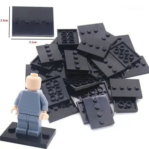 50PCS City Figures Stand 3X4 Dots Base Plate With 4 Knobs Display Holder DIY MOC Building Blocks Accessory Bricks Parts 88646