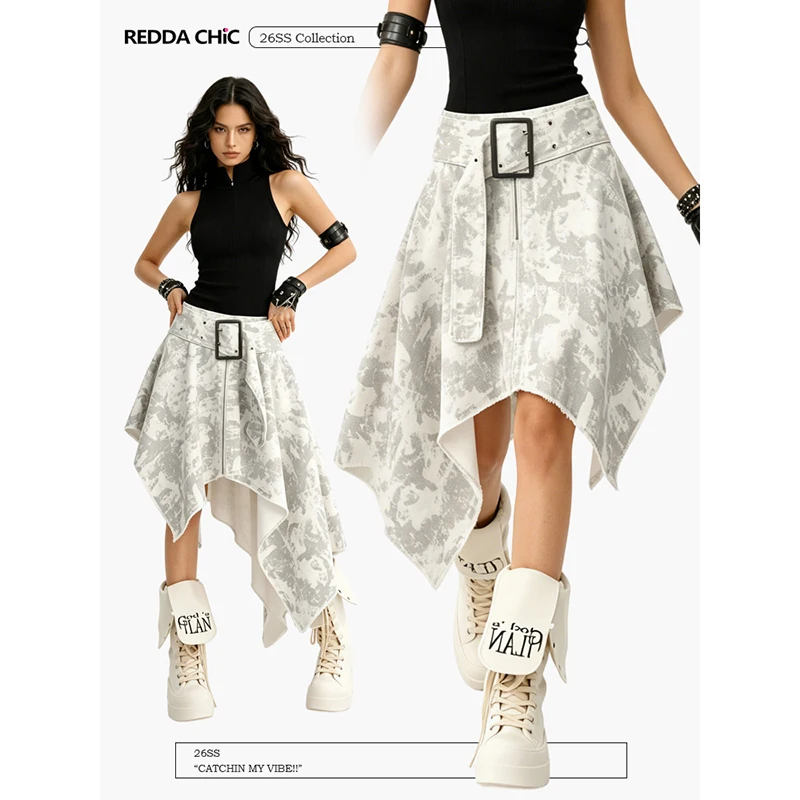 ReddaChic Belted Asymmetrical Women Denim Skirt Retro Raw Hem Distressed A-line Tie Dye Ruffle Jean Skirts Grunge Streetwear
ReddaChic Belted Asymmetrical Women Denim Skirt Retro Raw Hem Distressed A-line Tie Dye Ruffle Jean Skirts Grunge Streetwear