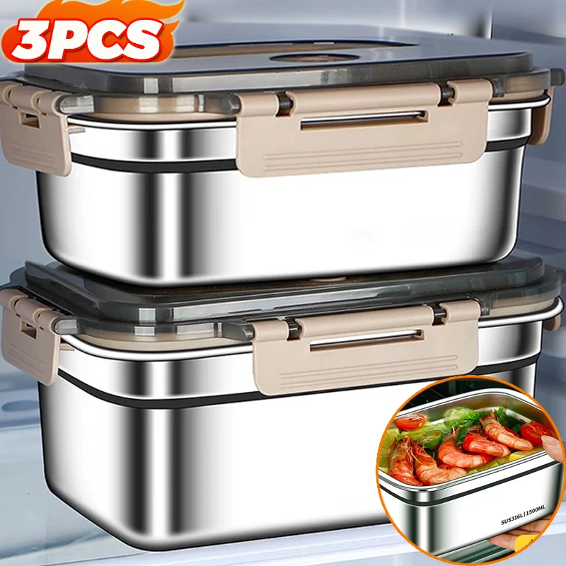 Large Capacity Bento Box 1700/2100ML Stainless Steel Lunch Box with Lid Microwave Suitable Fridge Leak-proof Food Storage Box
Large Capacity Bento Box 1700/2100ML Stainless Steel Lunch Box with Lid Microwave Suitable Fridge Leak-proof Food Storage Box