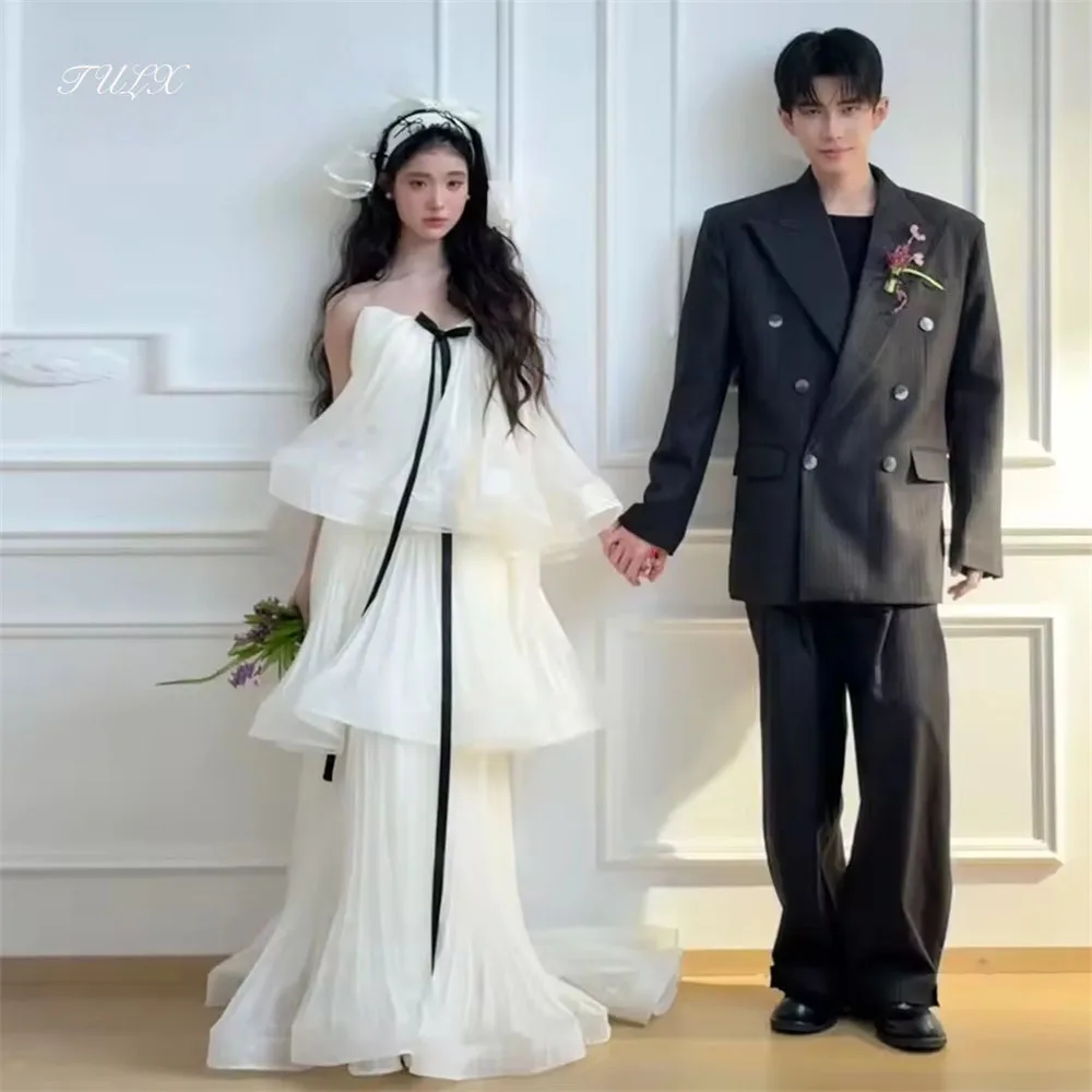 TULX Elegant A-line Satin Wedding Dresses Korea Photo Shoot Square Collar Half Sleeves Long Bridal Gown Corset Customized 웨딩드레스
TULX Elegant A-line Satin Wedding Dresses Korea Photo Shoot Square Collar Half Sleeves Long Bridal Gown Corset Customized 웨딩드레스