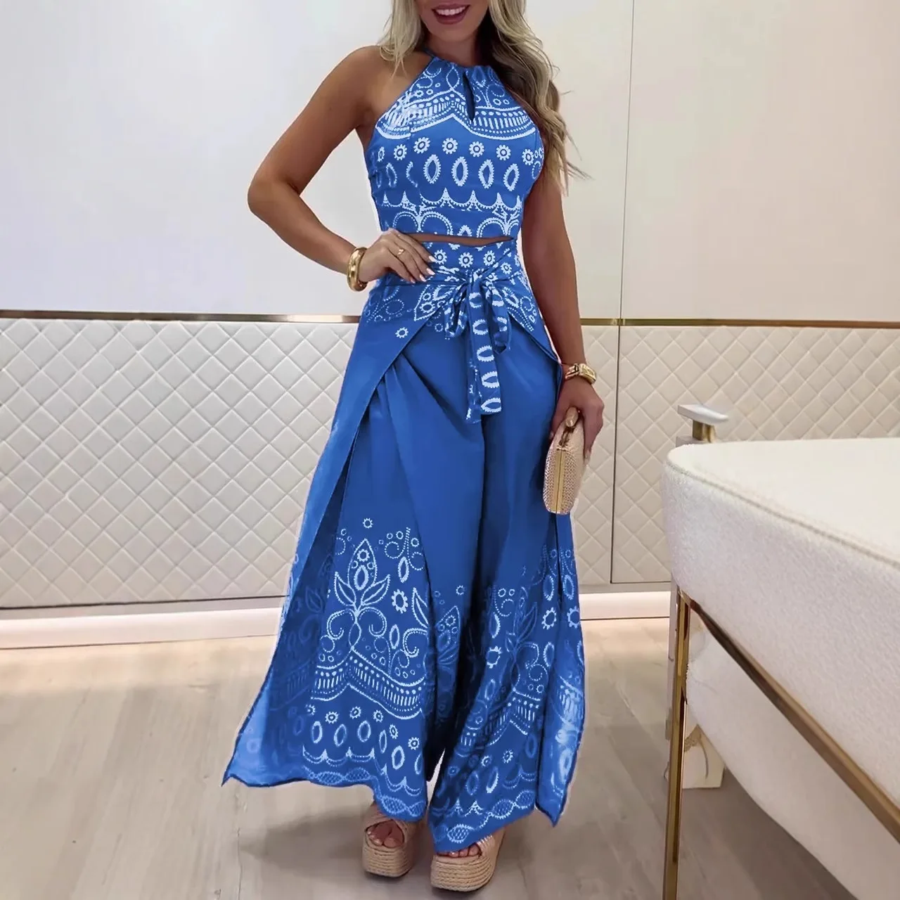 Summer 2025 Women's Cross-Border Ethnic Sle Off-oulder Wide Leg Pants Set Casual Sportswear Trendy Street Sle Four Seasons
Summer 2025 Women's Cross-Border Ethnic Sle Off-oulder Wide Leg Pants Set Casual Sportswear Trendy Street Sle Four Seasons