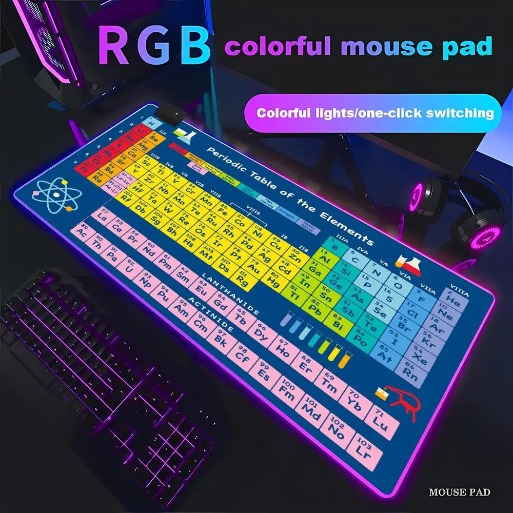 HYBXAXC Periodic Table Mouse Pad Color Gaming Mousepad Beautiful RGB Pad Gamer Large LED Light XXL Computer pad Non-slip Decor
HYBXAXC Periodic Table Mouse Pad Color Gaming Mousepad Beautiful RGB Pad Gamer Large LED Light XXL Computer pad Non-slip Decor