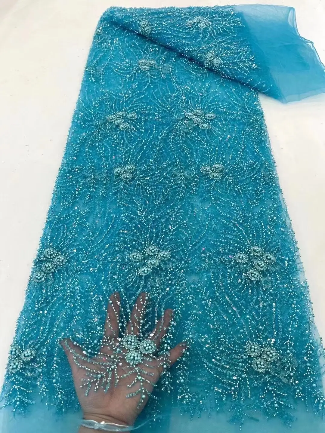African Lace Fabric with beads High Quality L-13026819 French Tulle Embroidery sequins Material For Nigerian
African Lace Fabric with beads High Quality L-13026819 French Tulle Embroidery sequins Material For Nigerian