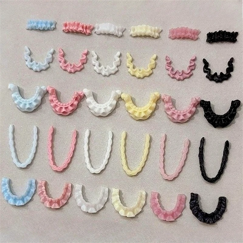 Colorful Resin Soft Carved French Skirt Edge Lace Line Chic U-shaped V-shaped Nail Art Decoration Manicure Accessories Wholesale 
Colorful Resin Soft Carved French Skirt Edge Lace Line Chic U-shaped V-shaped Nail Art Decoration Manicure Accessories Wholesale