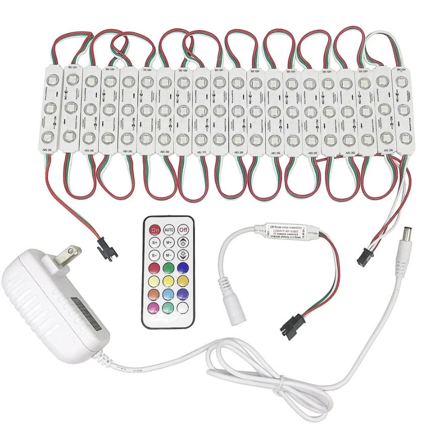 20PCS 12V WS2811 LED Module SMD 5050 RGB Dream Color Pixel LED Module Strip Light IP65 Waterproof
20PCS 12V WS2811 LED Module SMD 5050 RGB Dream Color Pixel LED Module Strip Light IP65 Waterproof