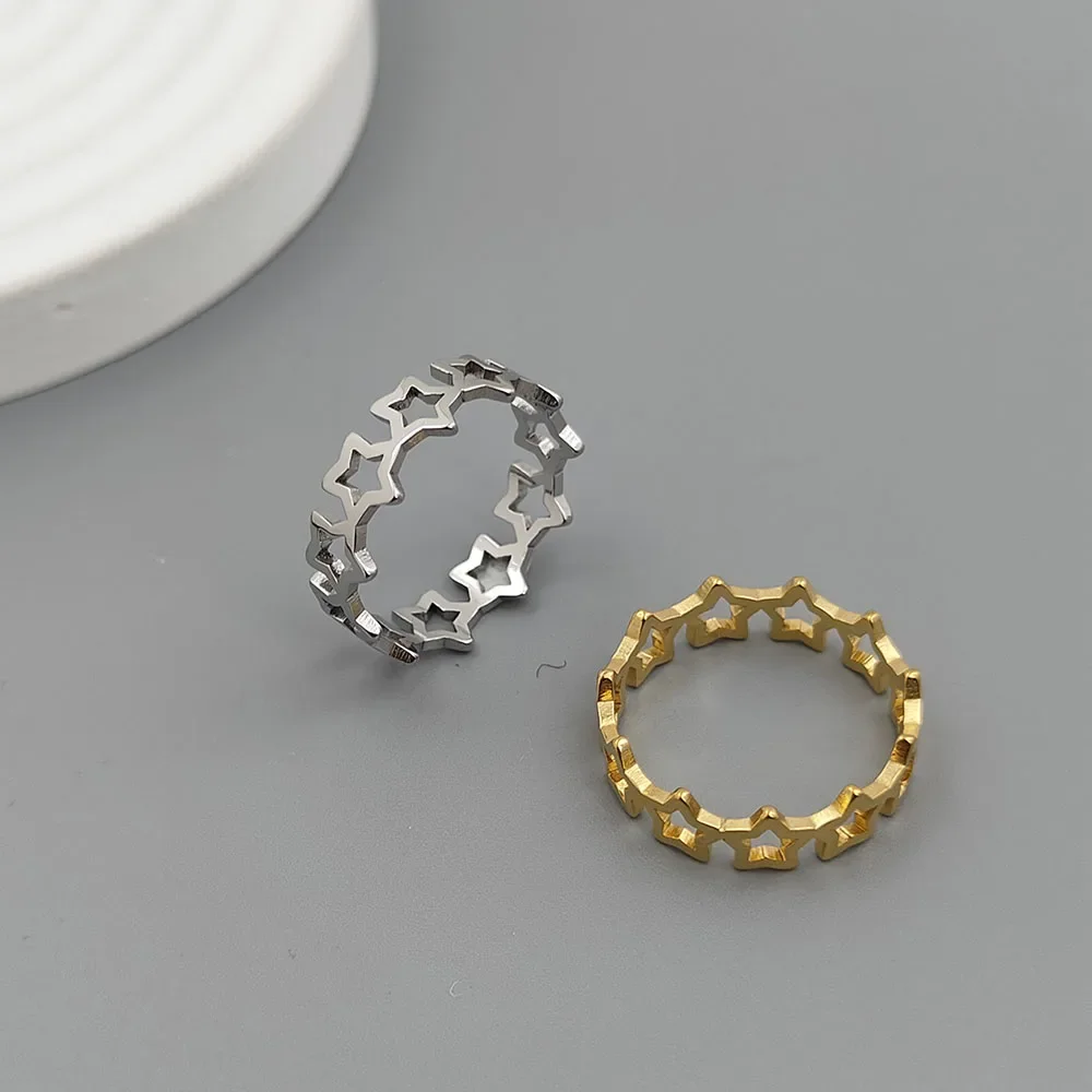 1Pcs Star Rings for Women Gold Color Couple Stainless Steel Ring Wedding Aesthetic Fashion Jewelry Accesorios
1Pcs Star Rings for Women Gold Color Couple Stainless Steel Ring Wedding Aesthetic Fashion Jewelry Accesorios