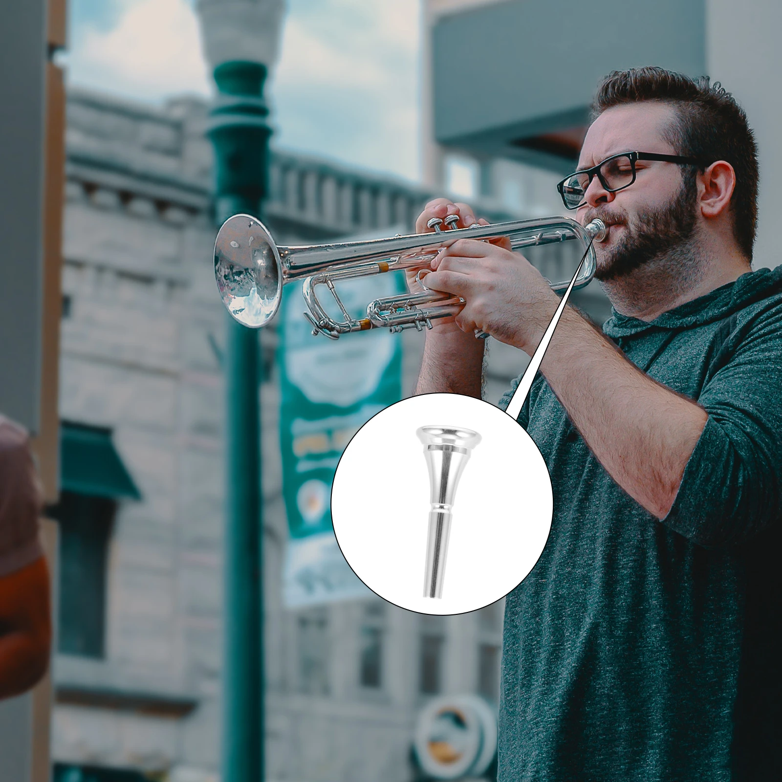 French Horn Silver Plated Brass Instrument Accessory Durable Long Lasting Luster Practical Horn Mouthpiece Easy Clean Use 
French Horn Silver Plated Brass Instrument Accessory Durable Long Lasting Luster Practical Horn Mouthpiece Easy Clean Use