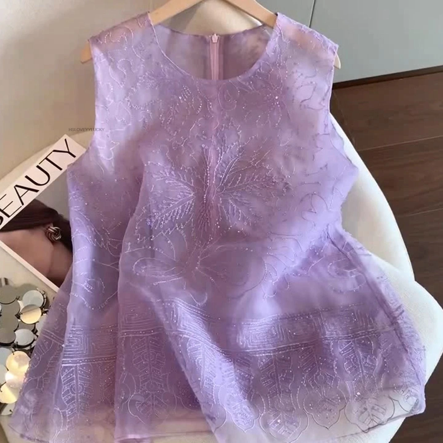 New Chinese Style Heavy Sequin Embroidered Vest For Women Summer New Sleeveless Loose Trendy Tank Top Purple Top
New Chinese Style Heavy Sequin Embroidered Vest For Women Summer New Sleeveless Loose Trendy Tank Top Purple Top