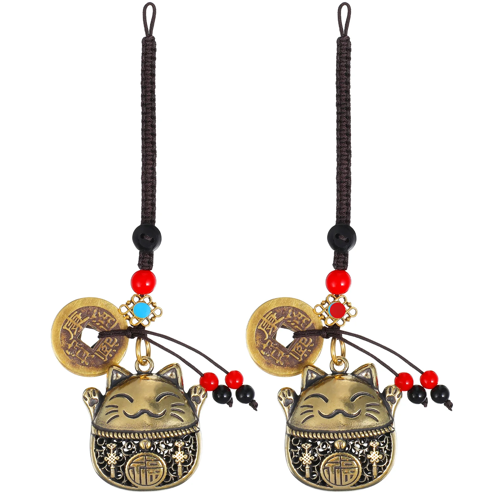 2 Pcs Creative Key Chain Car Mirror Decor Hanging Fortune Cat Pendant Chinese Style Keychain Bag Pendants Wallet Lucky Charms
2 Pcs Creative Key Chain Car Mirror Decor Hanging Fortune Cat Pendant Chinese Style Keychain Bag Pendants Wallet Lucky Charms