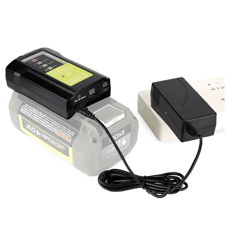 Adapter Black With USB For Ryobi 36-40V Battery LUB40V Charger Overcharge Protection With DC Emergency Lights
Adapter Black With USB For Ryobi 36-40V Battery LUB40V Charger Overcharge Protection With DC Emergency Lights