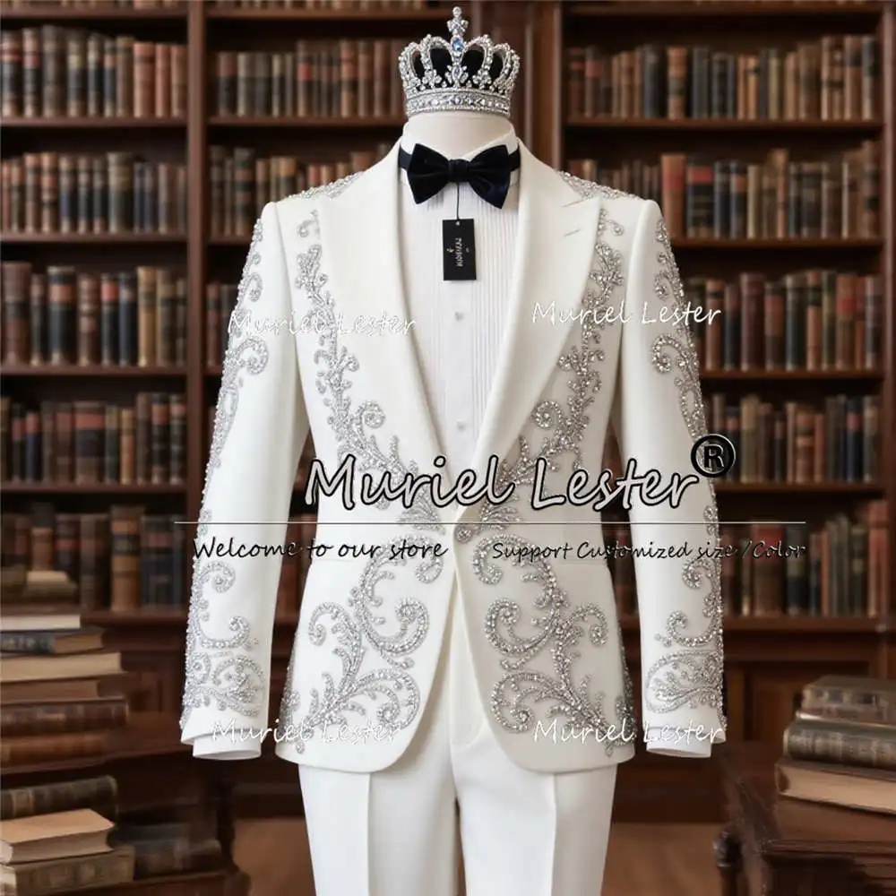 Twinkling Beaded Crystals Men Tuxedos Suit 2 Pieces Set Groom Wedding Male Party Ropa Blazer Groom Customized Costume Homme 2025
Twinkling Beaded Crystals Men Tuxedos Suit 2 Pieces Set Groom Wedding Male Party Ropa Blazer Groom Customized Costume Homme 2025