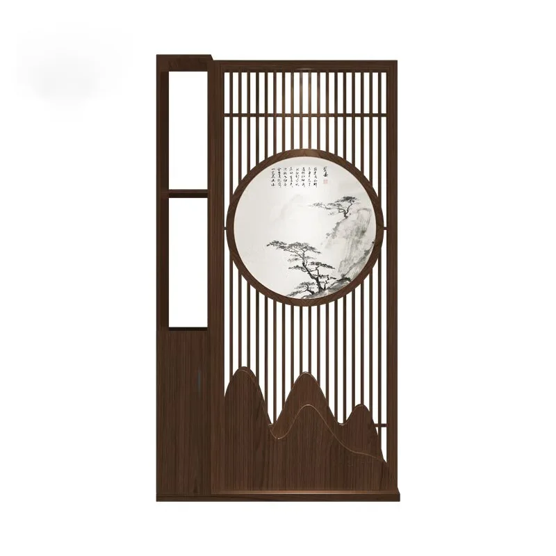 New Chinese-style screen partition cabinet, living room entrance tea room, solid wood hollow hall is facing
New Chinese-style screen partition cabinet, living room entrance tea room, solid wood hollow hall is facing