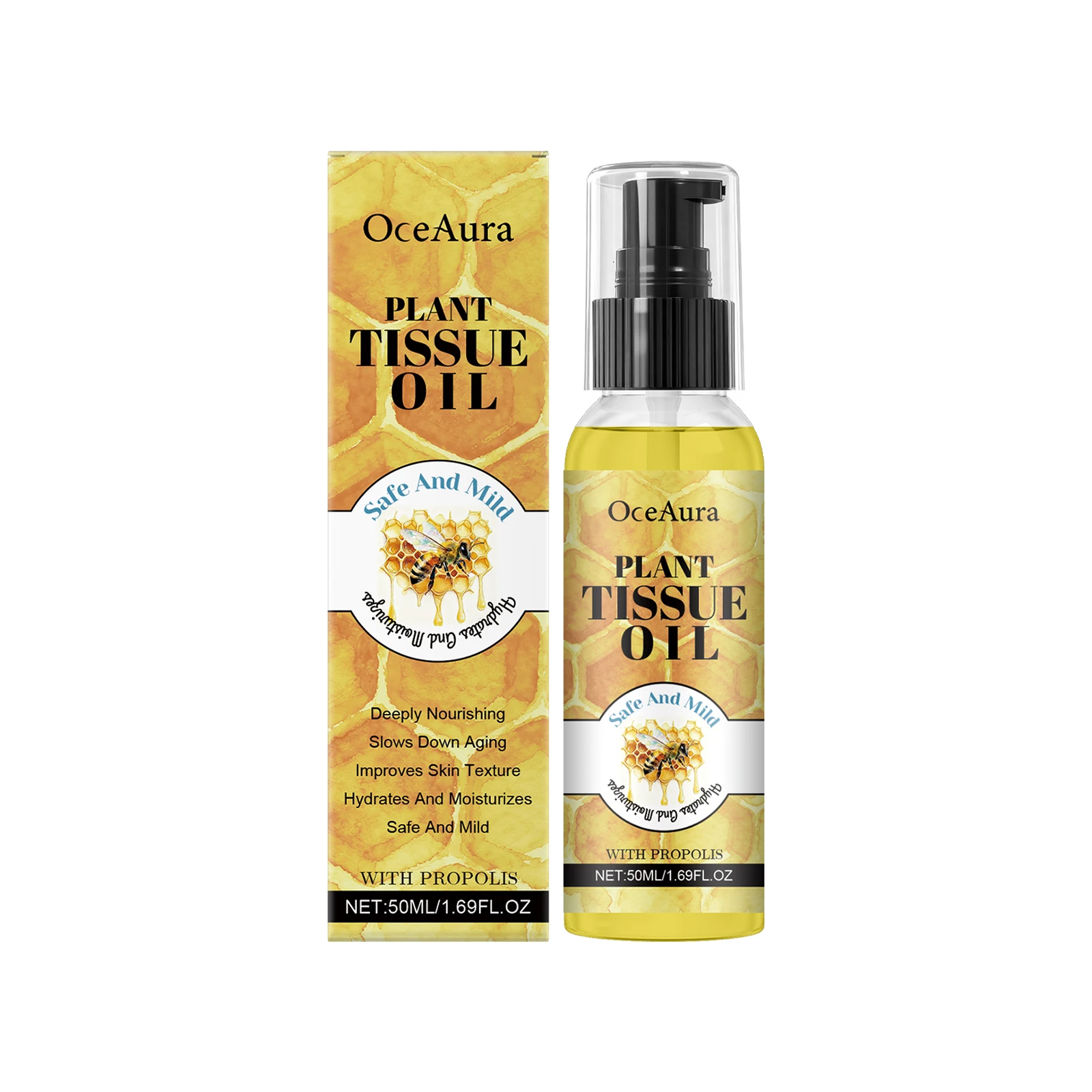 OceAura Plant Tissue Body Oil with Propolis - Nourishing, Hydrating Facial & Skin Care, Improves Skin Elasticity & Texture, 50ml
OceAura Plant Tissue Body Oil with Propolis - Nourishing, Hydrating Facial & Skin Care, Improves Skin Elasticity & Texture, 50ml