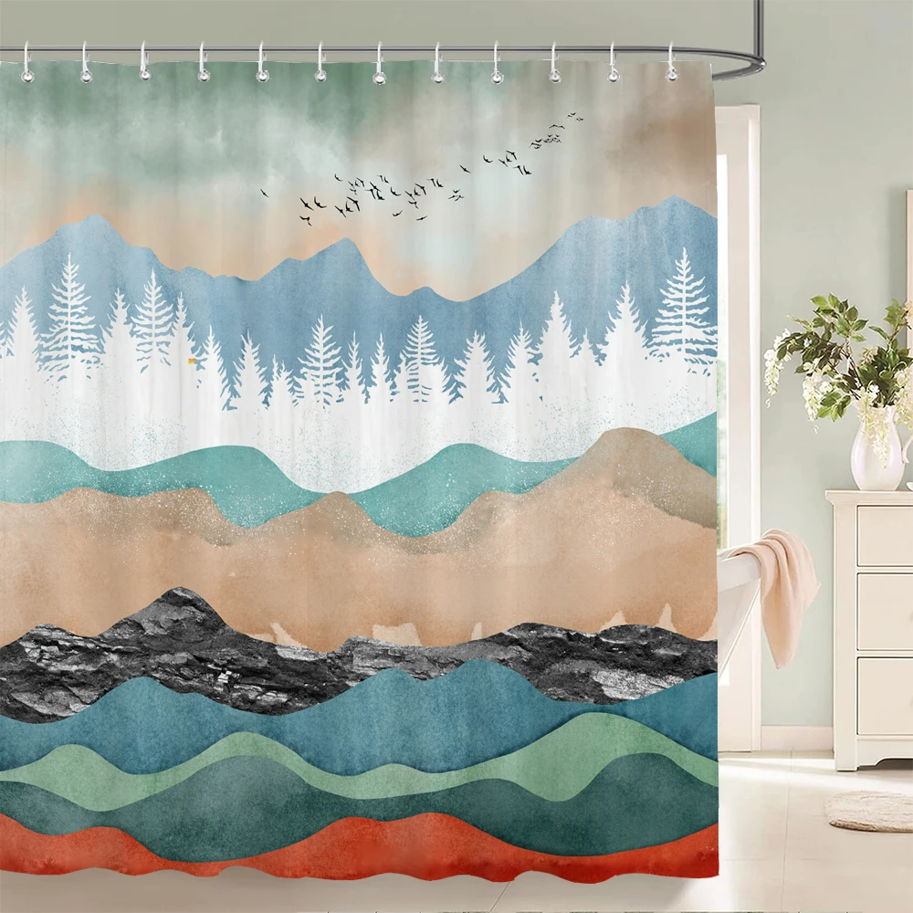 High Quality Shower Curtain Printing Chinese style Ink landscape Waterproof Bathroom Curtains Decor Polyester Fabric with Hooks
High Quality Shower Curtain Printing Chinese style Ink landscape Waterproof Bathroom Curtains Decor Polyester Fabric with Hooks