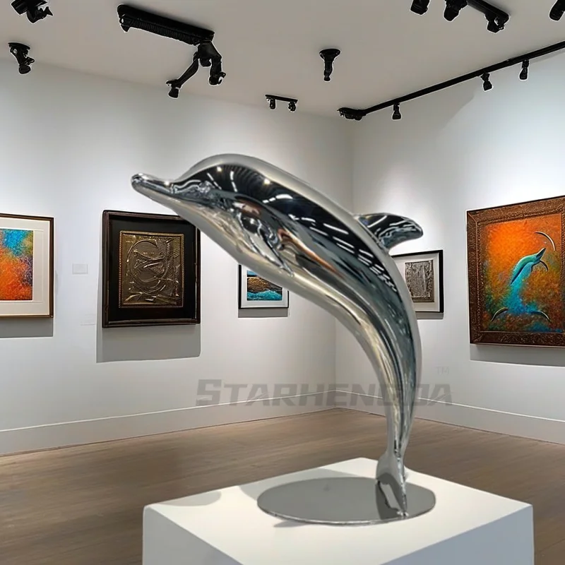 Stainless steel office Front desk Hotel Lobby Living room Conference Hall Corridor desktop Dolphin sculpture art decoration
Stainless steel office Front desk Hotel Lobby Living room Conference Hall Corridor desktop Dolphin sculpture art decoration