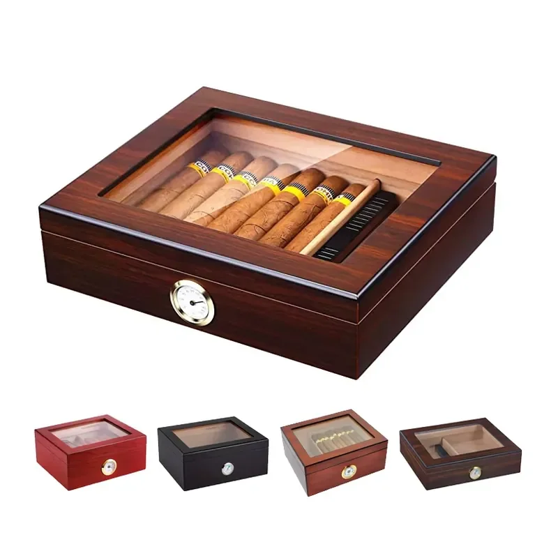 Luxury Cigar Cabinet with Tempered Glass Top Display Custom Wooden Cigar Case with Hygrometer for Cigars
Luxury Cigar Cabinet with Tempered Glass Top Display Custom Wooden Cigar Case with Hygrometer for Cigars