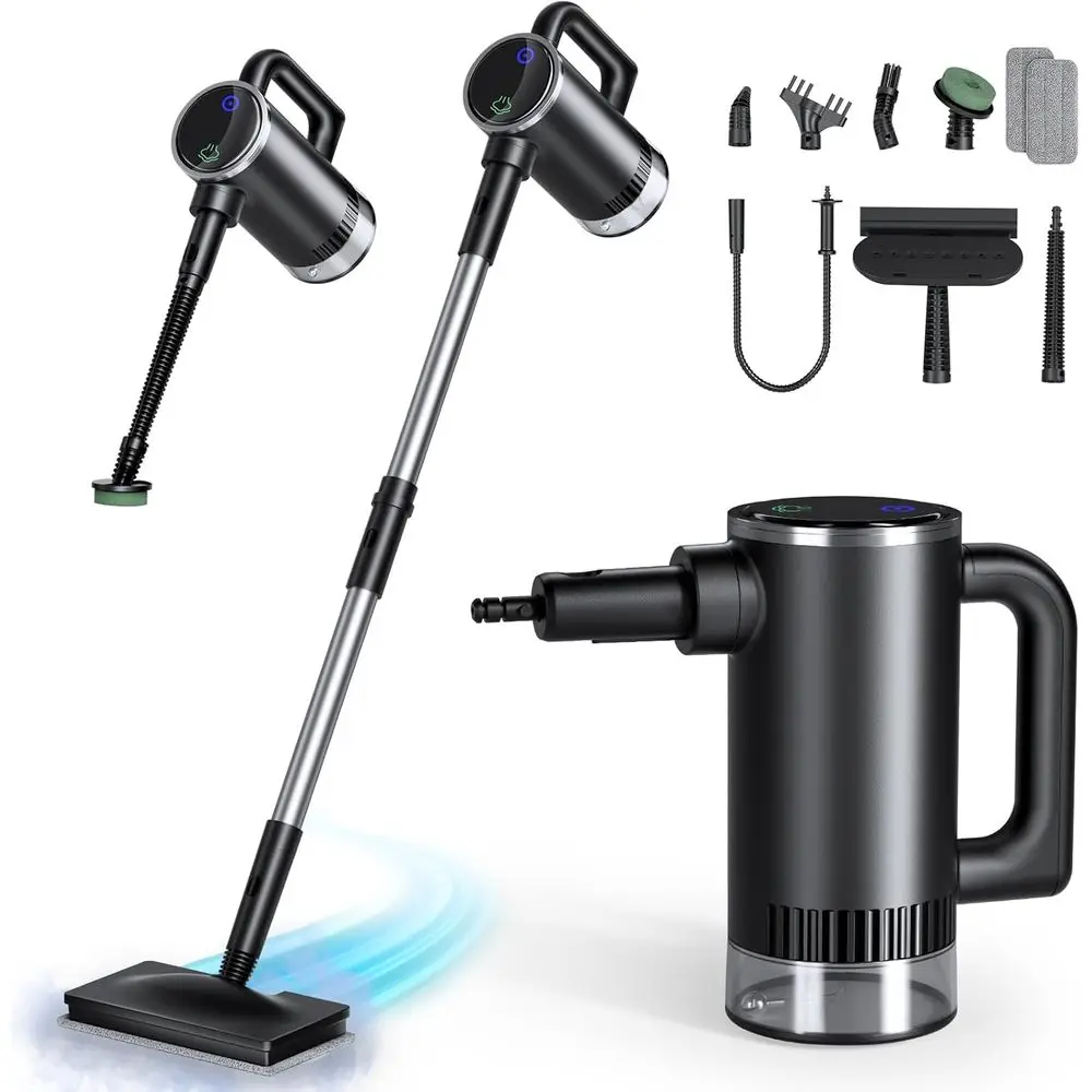 11-in-1 Steam Mop - Detachable Handheld Steam Cleaner with 380mL Tank, 260℉ loor Steamer or Hardwood, Tile, Grout, Windows, Bath
11-in-1 Steam Mop - Detachable Handheld Steam Cleaner with 380mL Tank, 260℉ loor Steamer or Hardwood, Tile, Grout, Windows, Bath