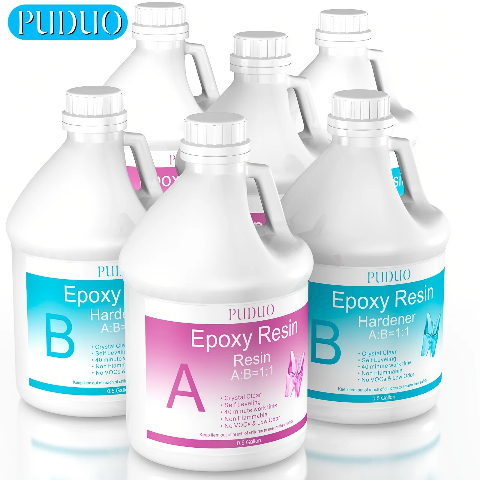3 Gallons Ultra-Clear Epoxy Resin Kit, Fast-Curing, Bubble-Free & Non-Yellowing, Ideal for Resin Mold Making, 2-Part Epoxy Resin
3 Gallons Ultra-Clear Epoxy Resin Kit, Fast-Curing, Bubble-Free & Non-Yellowing, Ideal for Resin Mold Making, 2-Part Epoxy Resin
