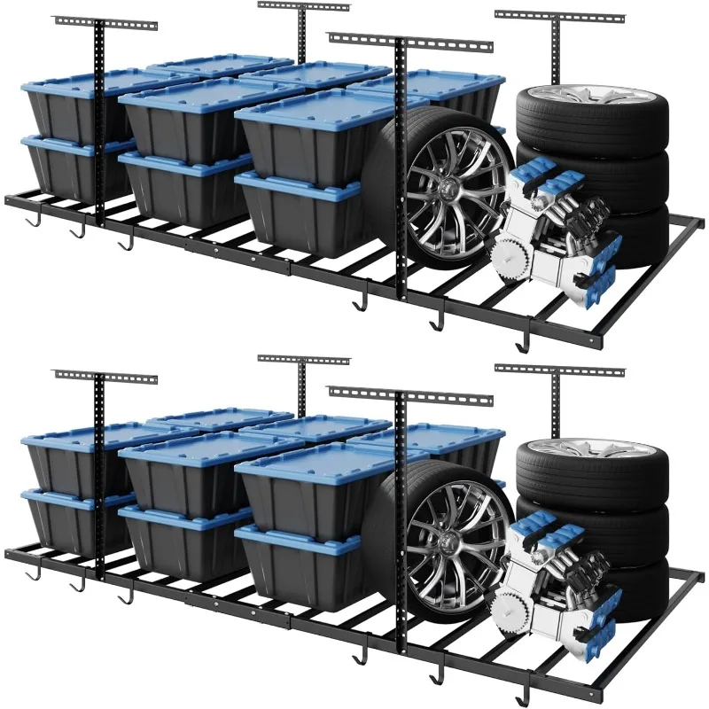 FLEXIMOUNTS 4x8 Overhead Garage Storage Rack with 6 Hooks, Adjustable Storage Organization System
FLEXIMOUNTS 4x8 Overhead Garage Storage Rack with 6 Hooks, Adjustable Storage Organization System