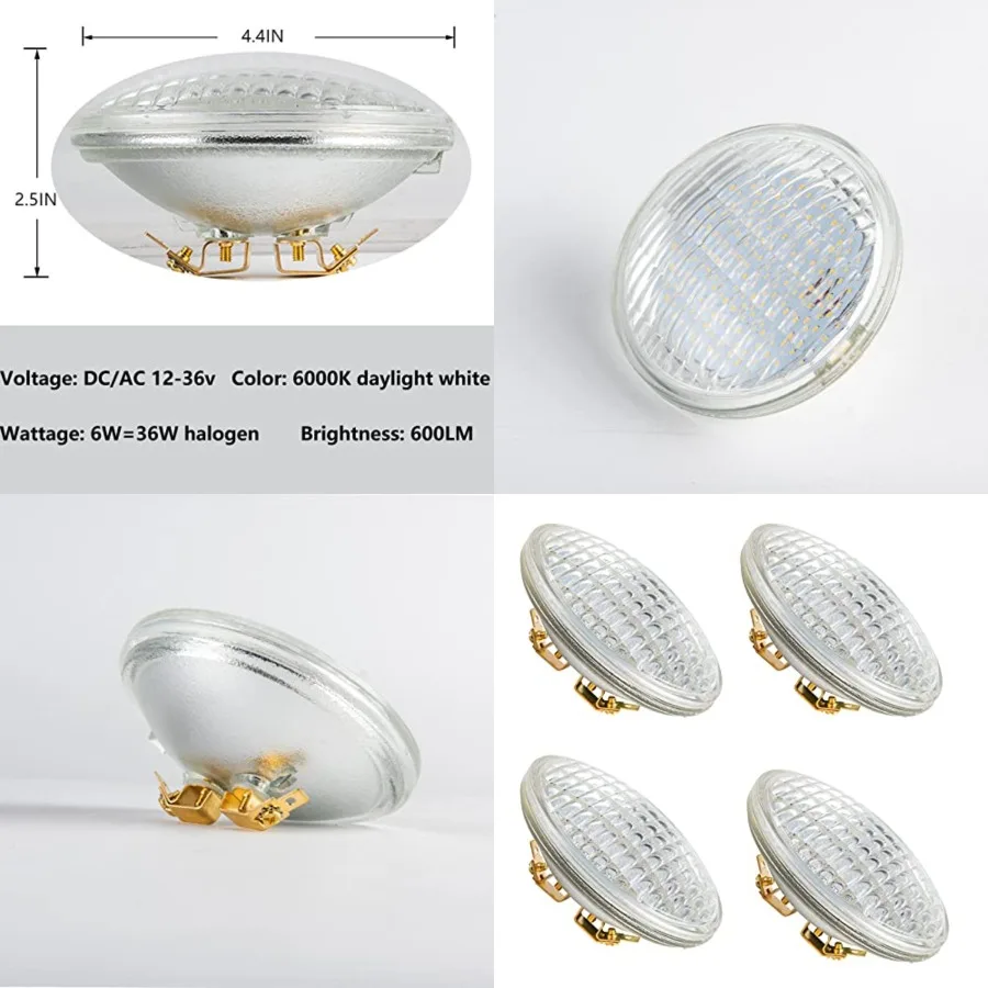 PAR36 LED Landscape Light Bulb, 6W 600 Lumen 36 Watt Halogen Equivalent, Daylight White 6000K, PAR36 LED 12V DC/AC for Trator L
PAR36 LED Landscape Light Bulb, 6W 600 Lumen 36 Watt Halogen Equivalent, Daylight White 6000K, PAR36 LED 12V DC/AC for Trator L