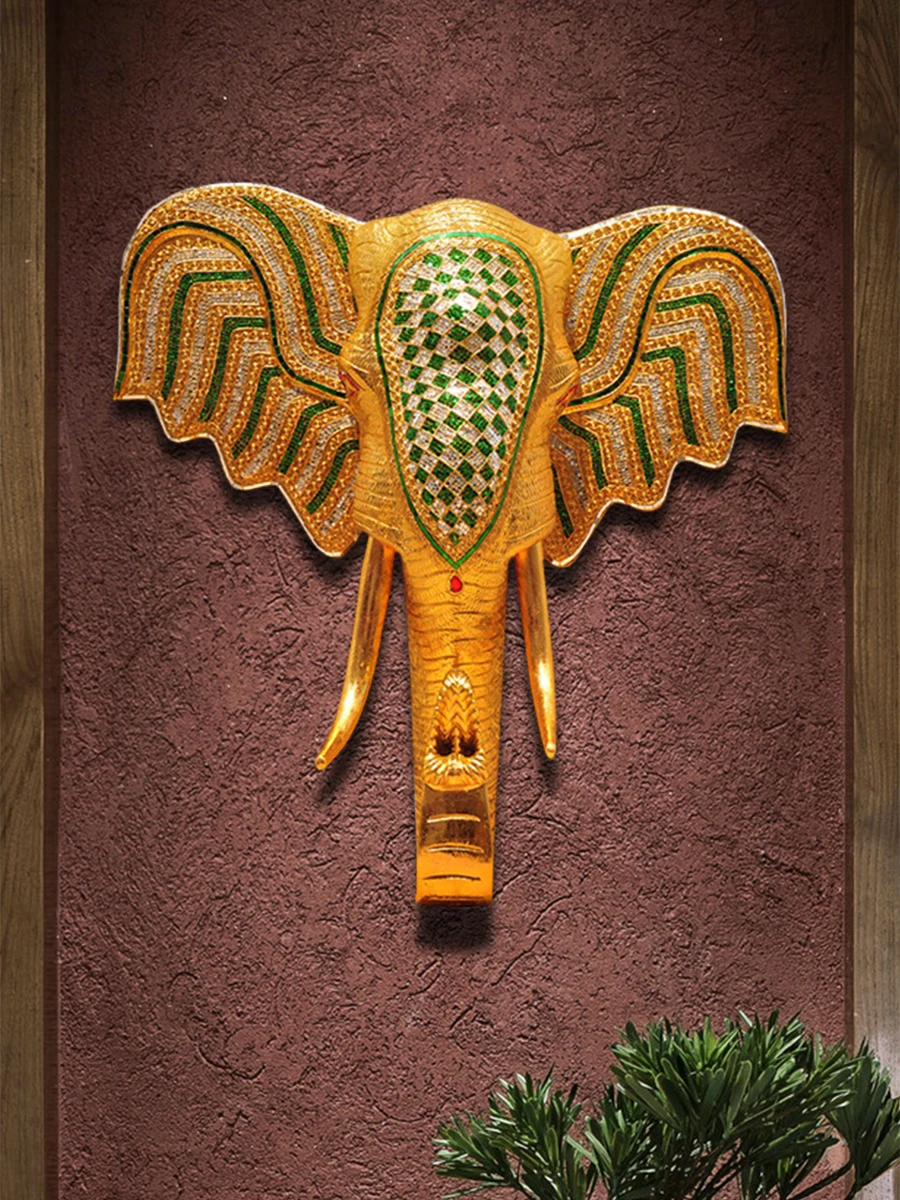 Southeast Asian style wall decoration Thai restaurant foyer Thai wooden pendant wall decoration Elephant head wall hanging
Southeast Asian style wall decoration Thai restaurant foyer Thai wooden pendant wall decoration Elephant head wall hanging