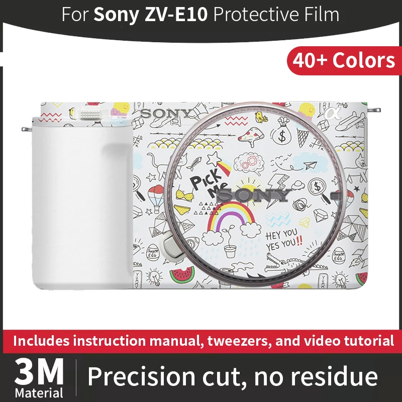 For Sony ZVE10 Skin,Sony ZV-E10 Camera Sticker,Scratch-resistant protective film, full coverage protection
For Sony ZVE10 Skin,Sony ZV-E10 Camera Sticker,Scratch-resistant protective film, full coverage protection