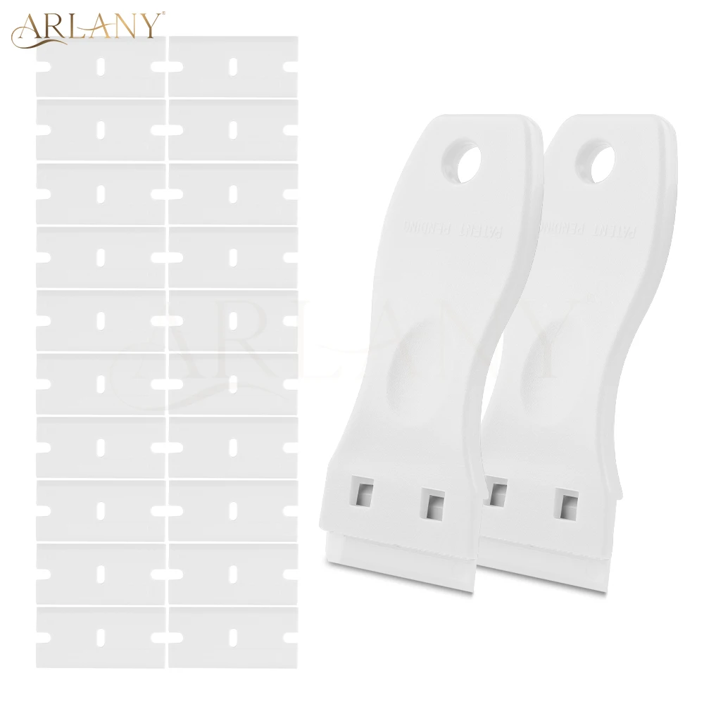 ARLANY 2Pcs Plastic Razor Scraper with 20pcs Double Edged Plastic Blades Hair Extension Tape Scraper Adhesive Tape in Remover
ARLANY 2Pcs Plastic Razor Scraper with 20pcs Double Edged Plastic Blades Hair Extension Tape Scraper Adhesive Tape in Remover